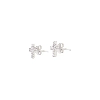 Lovisa Sterling Silver Diamante Cross Stud