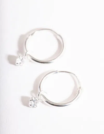 Lovisa Sterling Silver Diamante Dangle Hoop Earrings
