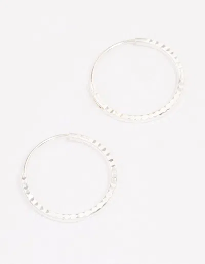 Lovisa Sterling Silver Diamante Hoop Earrings In Metallic