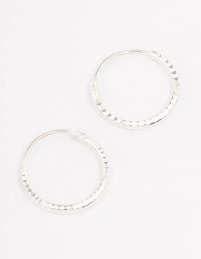 Lovisa Sterling Silver Diamante Hoop Earrings In Metallic