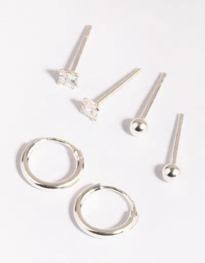 Lovisa Sterling Silver Diamante Stud And Hoop Earring Pack