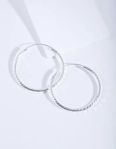 Lovisa Sterling Silver Diamond Cut 35mm Hoop