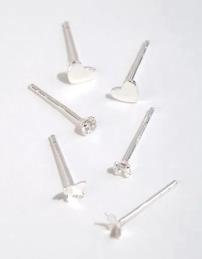 Lovisa Sterling Silver Heart And Butterfly Stud Earring Pack