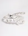 Lovisa Sterling Silver Leaf Wrap Ring In Multi