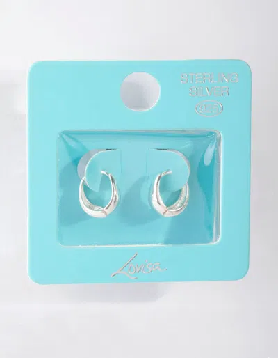 Lovisa Sterling Silver Oval Chunky Huggie Earrings