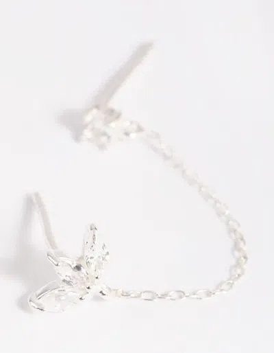Lovisa Sterling Silver Petal Chain Stud Earrings