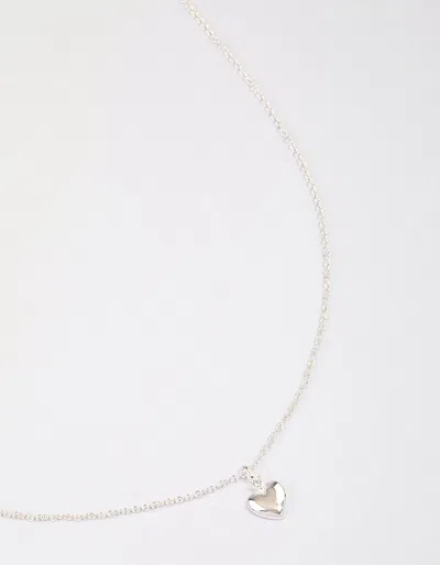 Lovisa Sterling Silver Puffy Heart Pendant Necklace