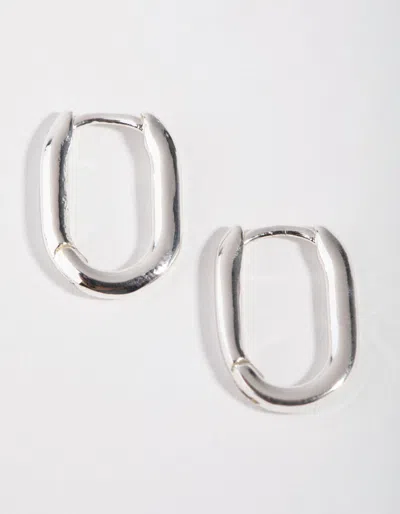 Lovisa Sterling Silver Sleek Oval Huggie Earrings
