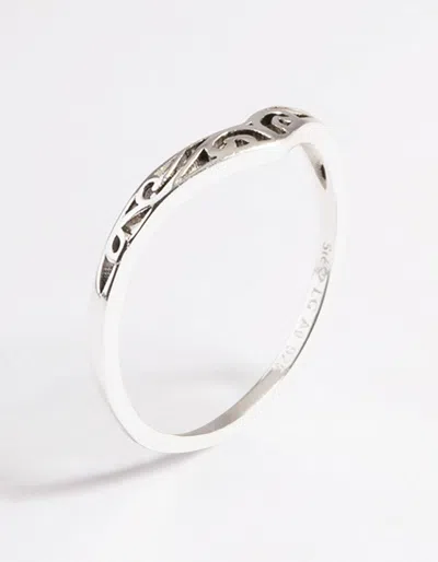 Lovisa Sterling Silver Swirl Detail Point Ring In Multi