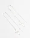 Lovisa Sterling Silver Thread Through Cross Drop Earrings In Silver