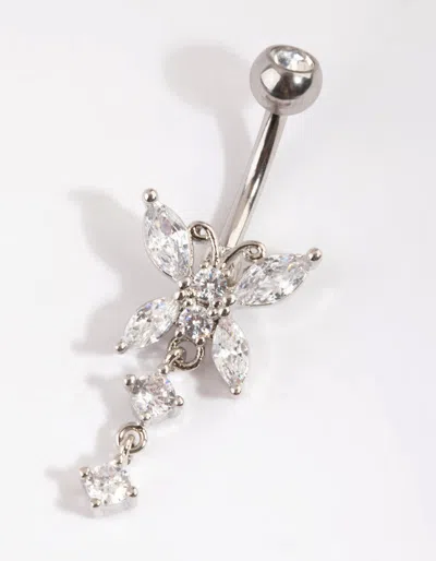 Lovisa Surgical Steel Butterfly Belly Bar In Multi