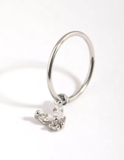 Lovisa Surgical Steel Butterfly Clicker Ring In Multi