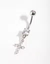 Lovisa Surgical Steel Cubic Zirconia Belly Bar In Multi