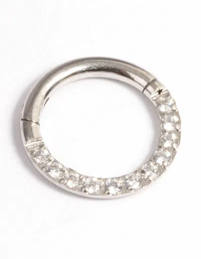 Lovisa Surgical Steel Cubic Zirconia Clicker Ring 7mm In Multi