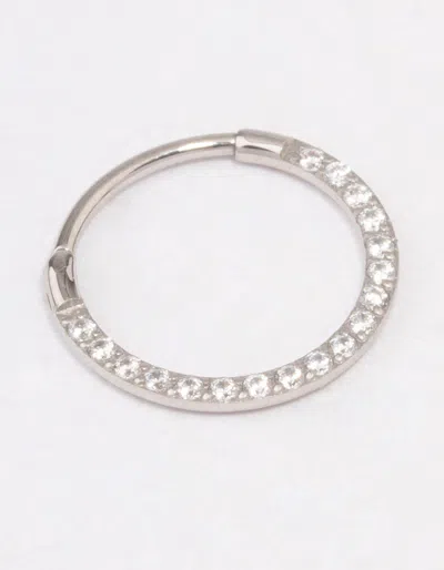 Lovisa Surgical Steel Cubic Zirconia Clicker Ring In Silver