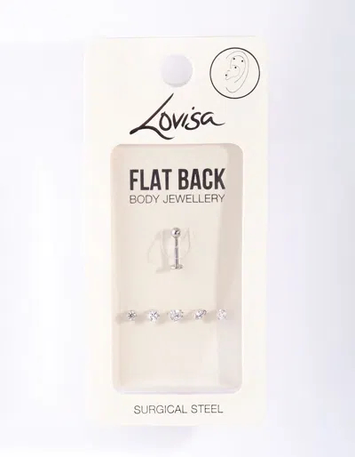 Lovisa Surgical Steel Cubic Zirconia Flat Back Pack In Multi
