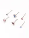 Lovisa Surgical Steel Cubic Zirconia Floral Nose Stud 6-pack