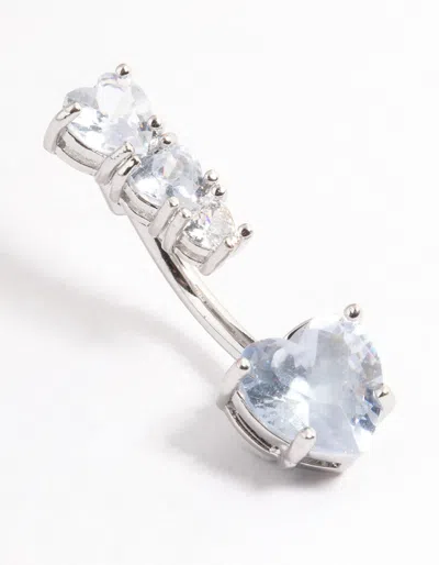 Lovisa Surgical Steel Cubic Zirconia Heart Top Belly Ring In Multi