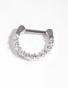 Lovisa Surgical Steel Cubic Zirconia Septum Ring In Silver