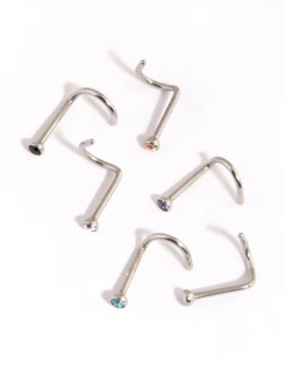 Lovisa Surgical Steel Frosty Nose Stud Pack In Multi