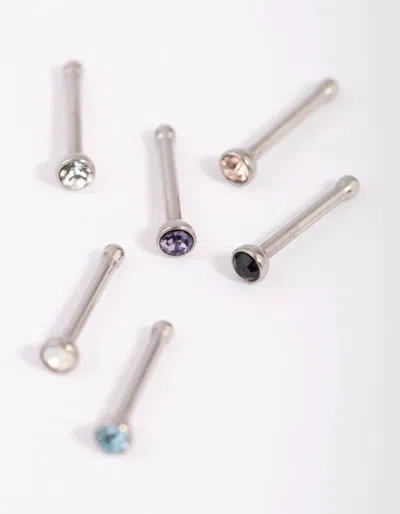 Lovisa Surgical Steel Frosty Nose Studs In Multi