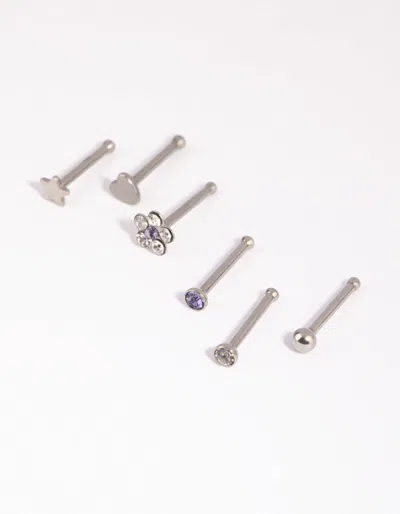 Lovisa Surgical Steel Mixed Daisy Nose Studs In Multi