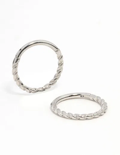Lovisa Surgical Steel Rope Sleeper Earrings 10mm Hypoallergenic