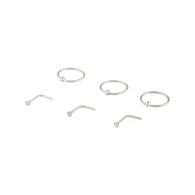 Lovisa Surgical Steel Silver Ball Ring Stud Nose 6 Pack