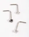 Lovisa Surgical Steel Star And Diamante Nose Studs In Multi