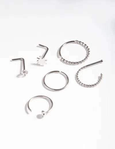 Lovisa Surgical Steel Sun Twist Nose Jewellery Pack In Multi