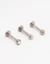 Lovisa Titanium Ball Flat Back 3-pack In Silver