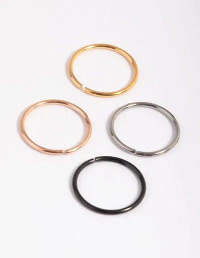 Lovisa Titanium Basic Nose Ring 4-pack In Multi