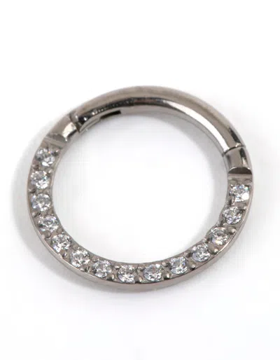 Lovisa Titanium Cubic Zirconia Clicker Ring In Transparent