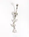 Lovisa Titanium Cubic Zirconia Marquise Belly Bar In Multi