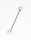 Lovisa Titanium Cubic Zirconia Statement Industrial Bar In Multi