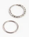 Lovisa Titanium Cubic Zirconia Texture Ring Nose 2-pack In Multi