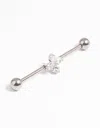 Lovisa Titanium Flower Industrial Bar In Multi
