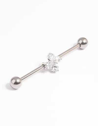 Lovisa Titanium Flower Industrial Bar In Multi