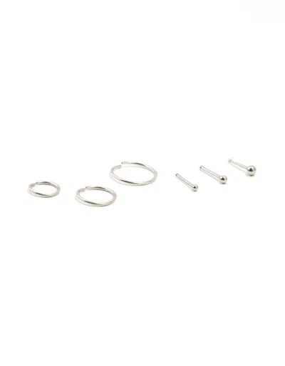 Lovisa Titanium Graduating Nose Rings & Studs 6-pack In Silver
