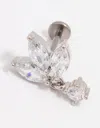 Lovisa Titanium Leaf Drop Single Flat Back In Transparent