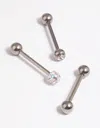 Lovisa Titanium Pave Tongue Rings In Multi