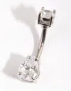 Lovisa Titanium Pear Diamante Belly Bar In Multi