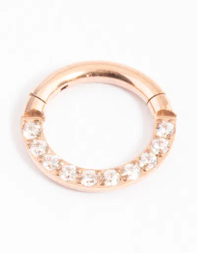 Lovisa Titanium Rose Gold Cubic Zirconia Mixed Clicker Ring