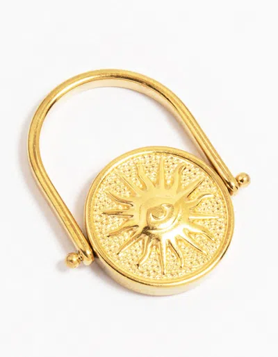 Lovisa Waterproof Gold Plated Stainless Steel Sun Coin Signet Ring Size ml