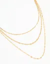 Lovisa Waterproof Gold Plated Stainless Steel Triple Chain Layered Necklace