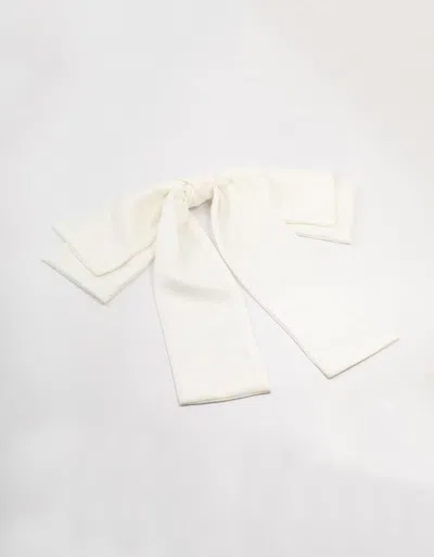 Lovisa White Crepe Draped Fabric Bow Clip