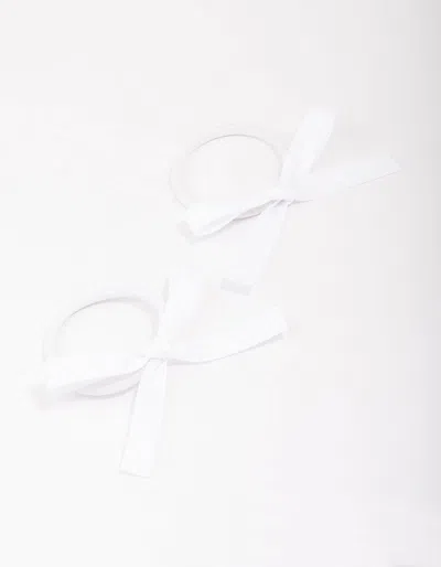 Lovisa White Mini Bow Hair Tie Pack