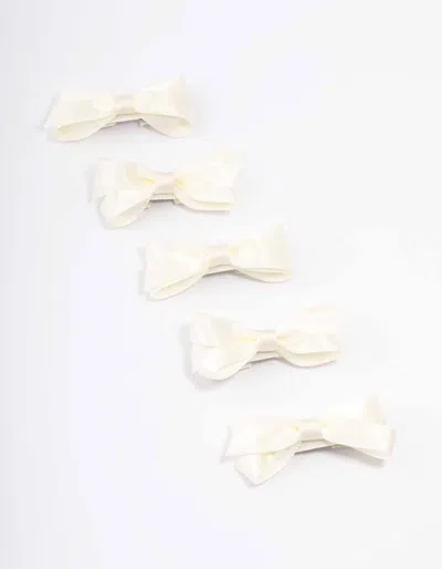 Lovisa White Mini Hair Bows 5-pack