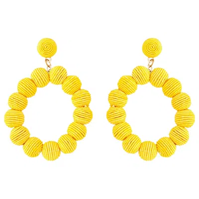 Lovisa Yellow Cord Wrap Hoop Earrings In Multi