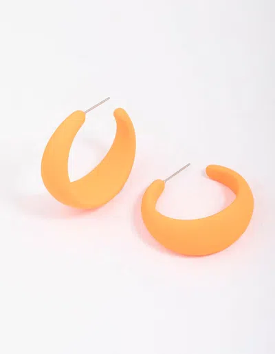 Lovisa Yellow Rubber Wide Hoop Earrings In Brown